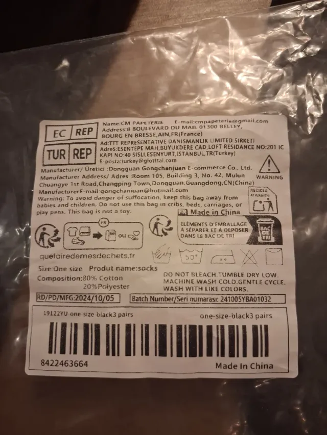 3 paia calzini invernali unisex neri