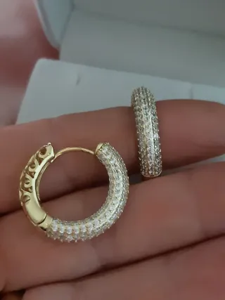 Pendientes Aro Chapado Oro Circonitas