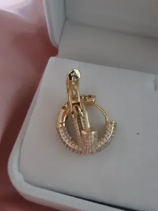 Pendientes Aro Chapado Oro Circonitas