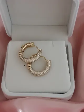 Pendientes Aro Chapado Oro Circonitas