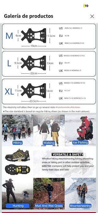 Crampones Grectek GT10 XL Nieve Hielo EU41-47