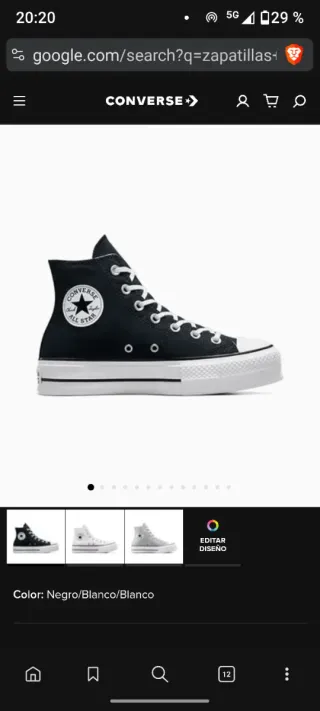 Converse All Star Botas Negras Talla 36.5
