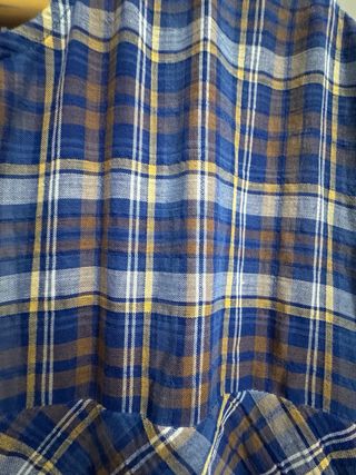 Vestido cuadros oversize azul y marrón