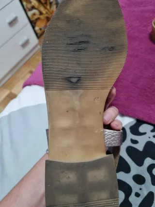 Sandalias Piel Doradas Talla 41