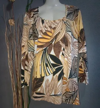 Blusa estampada manga larga mujer