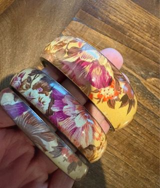 Lote 3 pulseras fantasía flores