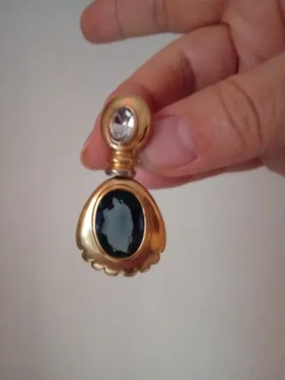 Pendientes  azul y circonitas