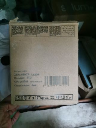 4 Cajas Baldosas Verde Menta