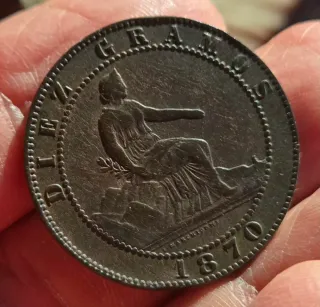 Moneda 10 céntimos Gobierno Provisional 1870