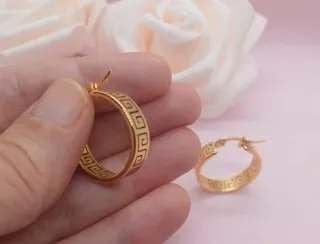 Pendientes Aro Greca Chapado Oro 18k