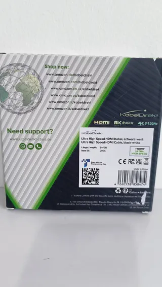 Cable HDMI 2.1 8K KabelDirekt 1m Blanco