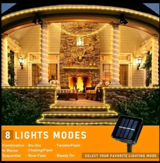 Guirnalda Solar LED 200 Luces Navidad