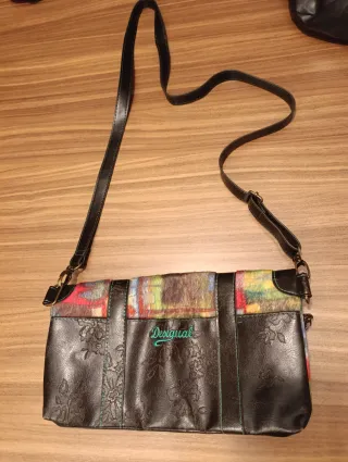 Bolso bandolera Desigual marrón oscuro, multicolor