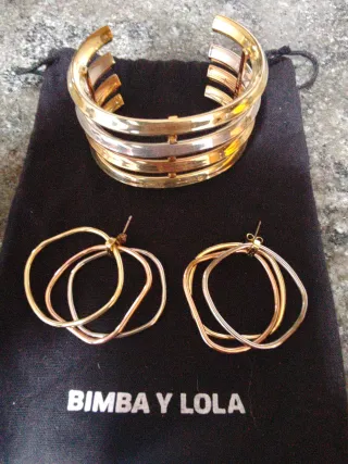 Bimba y Lola Brazalete y Pendientes Oro/Plata