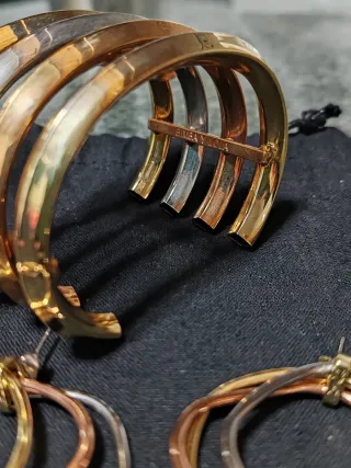 Bimba y Lola Brazalete y Pendientes Oro/Plata