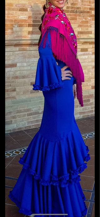 Vestido Flamenca azul eléctrico