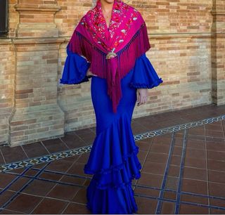 Vestido Flamenca azul eléctrico