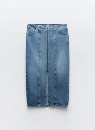 Falda midi vaquera ZARA cremallera