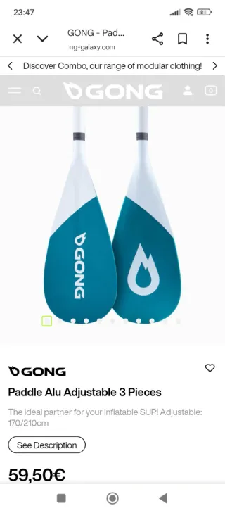 Remo Paddle Gong Ajustable 3 Piezas