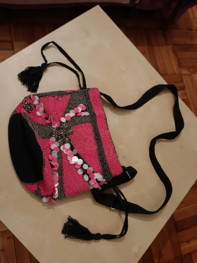 Borsa da festa rosa e argento super carina