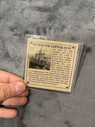 Moneda Duit VOC Holandés Auténtica