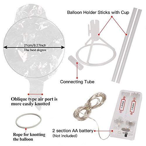 Kit DIY de Globos LED Transparentes 45cm com Luzes