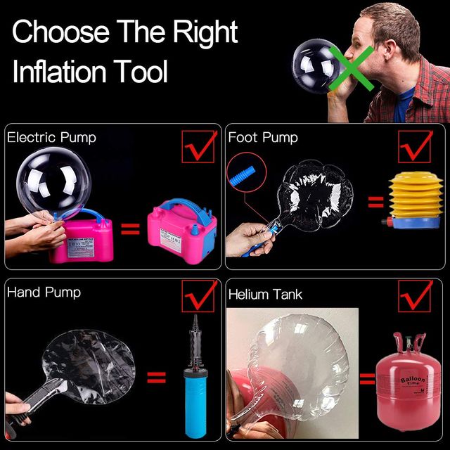 Kit DIY de Globos LED Transparentes 45cm com Luzes