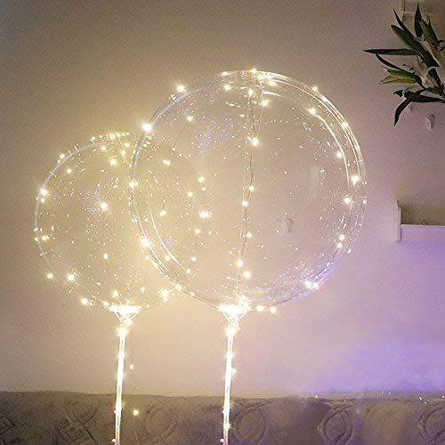 Kit DIY de Globos LED Transparentes 45cm com Luzes