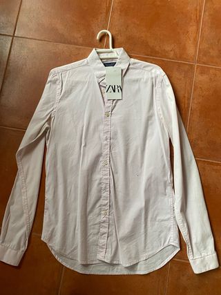 Camisa de vestir Zara rosa