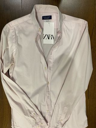 Camisa de vestir Zara rosa