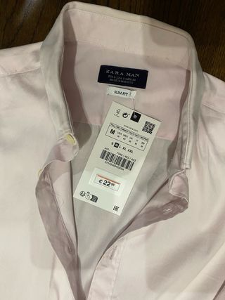 Camisa de vestir Zara rosa