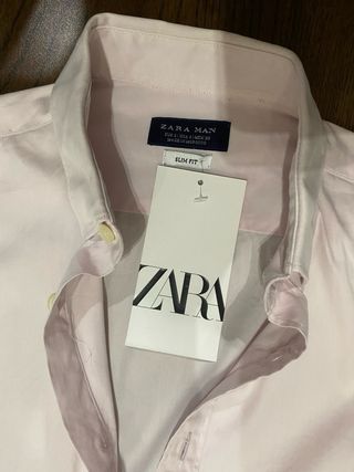 Camisa de vestir Zara rosa