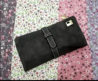 Monedero de piel gris