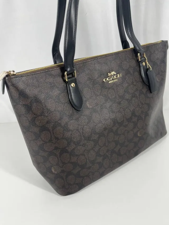 Bolso Tote Coach Marrón y Negro