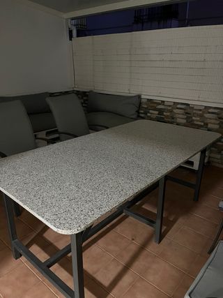 Tavolo Marmo 200x100 cm Metallo