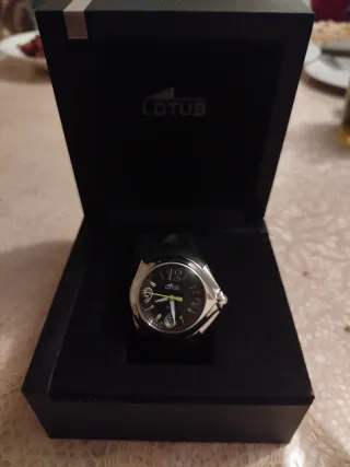 Reloj Lotus Hombre Negro/Plata