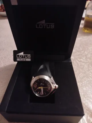 Reloj Lotus Hombre Negro/Plata