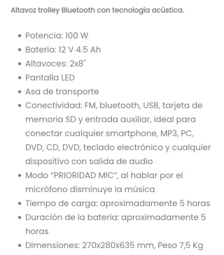 Altavoz Trolley Bluetooth Woxter Rock'n'Roller ST