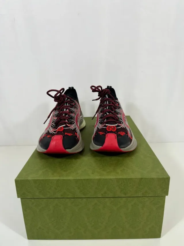 Zapatillas Gucci Run Negras y Rojas