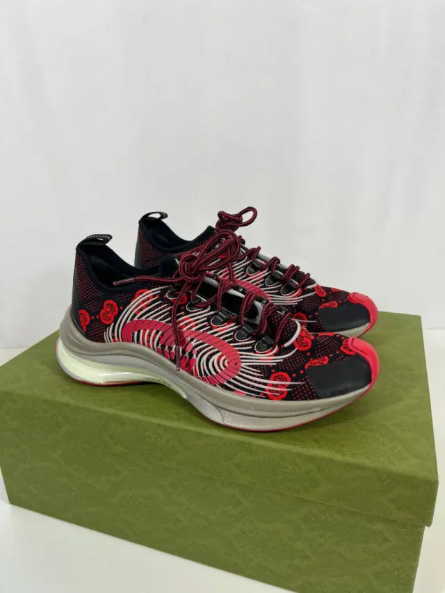 Zapatillas Gucci Run Negras y Rojas