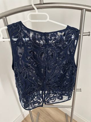 Blusa Zara azul con lentejuelas