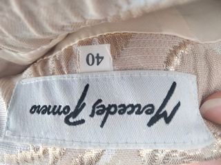 Vestido fiesta dorado y blanco