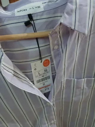 Camisa de rayas lila talla L