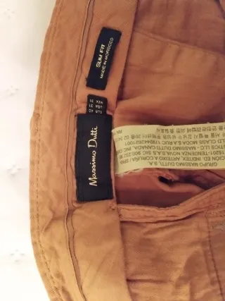 Pantalones Massimo Dutti Talla 40 Naranja