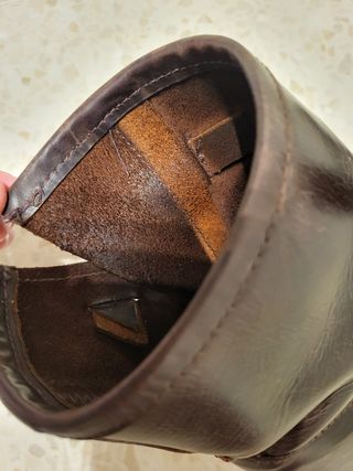 Botas de piel marrones Talla 39 y mochila