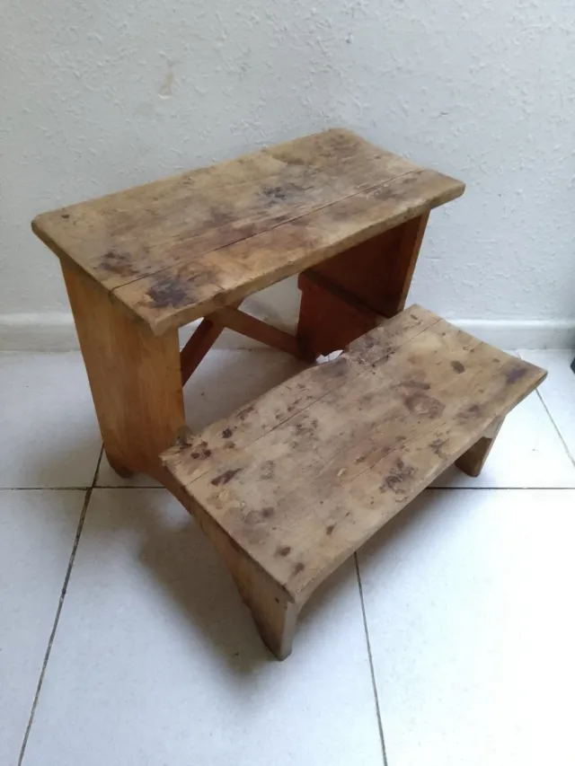 Escalera Taburete Industrial Antigua