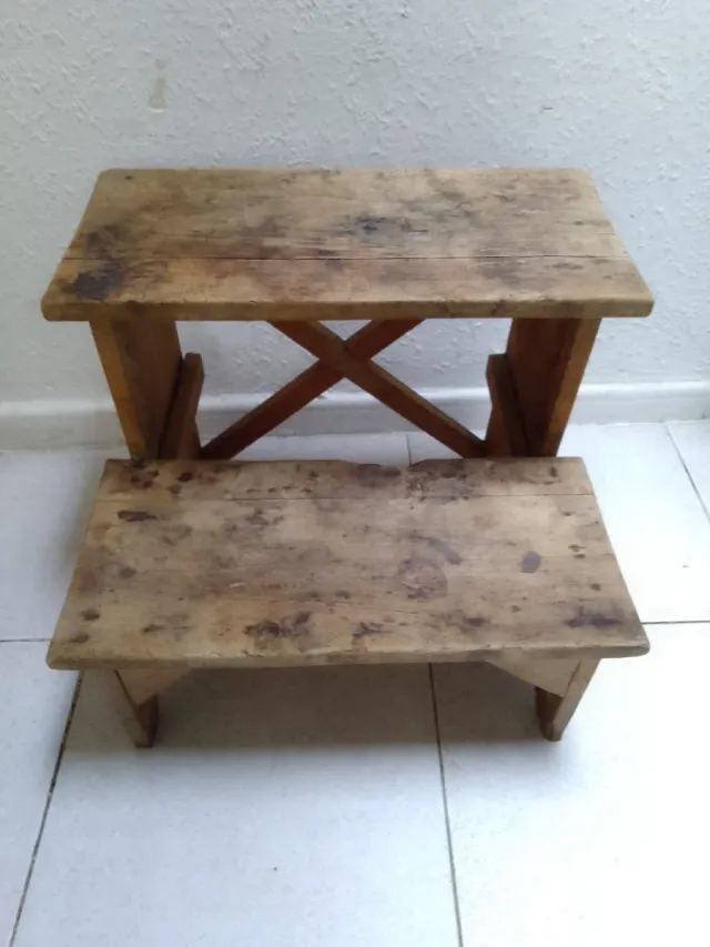 Escalera Taburete Industrial Antigua