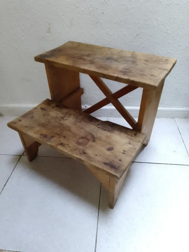 Escalera Taburete Industrial Antigua