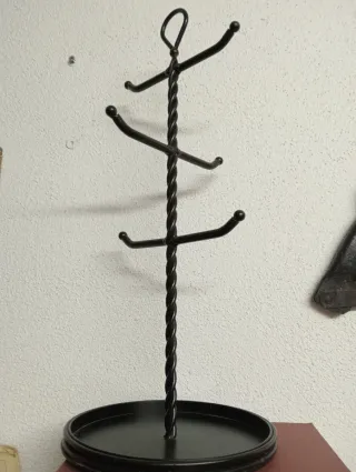 Colgador hierro forjado utensilios chimenea