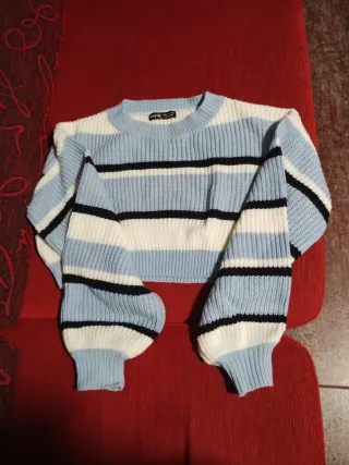 Suéter de rayas azul Talla S